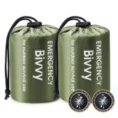 Esky Emergency Sleeping Bag 2 Pack, Green, with Compass