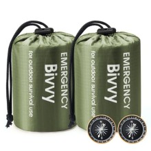 Esky Emergency Sleeping Bag 2 Pack, Green, with Compass