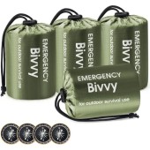 Esky Emergency Sleeping Bag 4 Pack Thermal Bivy Sacks, Green