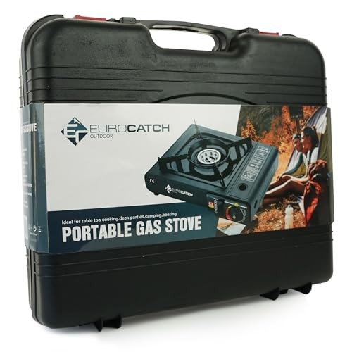 EUROCATCH Gas Cooker, 1 Burner, incl. 8 Gas Cartridges, with Carrying Case-6