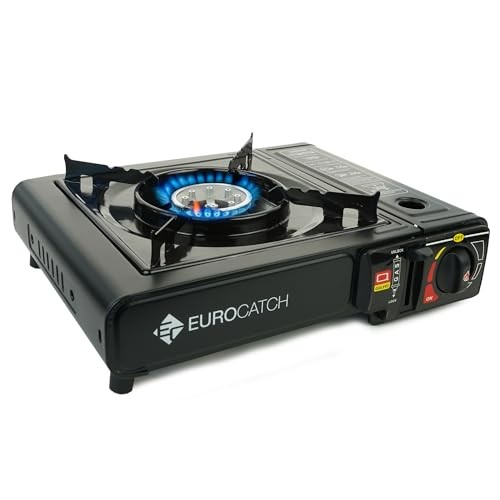 EUROCATCH 1 Burner Gas Camping Stove with Carrying Case, Without Gas Cartridges-6