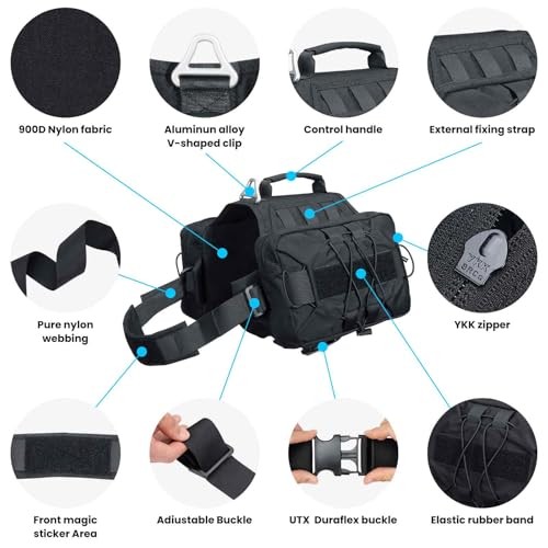 EXCELLENT ELITE SPANKER Dog Pack Saddle Bag Backpack, Black, L-2