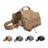 EXCELLENT ELITE SPANKER Tactical Dog Saddle Bag Harness, Brown, L