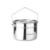 Fire-Maple 1.8L Stainless Steel Camping Pot with Steamer Basket and Foldable Handle