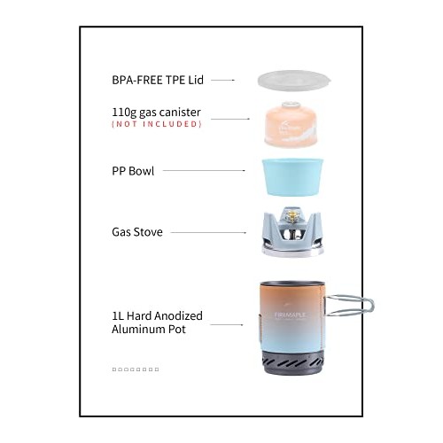 Fire-Maple FMS-X1 Backpacking and Camping Stove Gas System, Multi-2