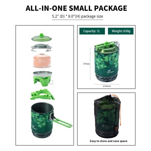 Fire-Maple FMS-X2 Camping Stove Gas System, Green and Black Sleeves-6