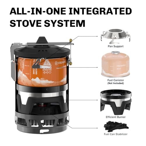 Fire-Maple FMS-X2-Pro Portable Camping Gas Stove with Piezo Ignition, Pot Holder and Gas Canister Stand-1