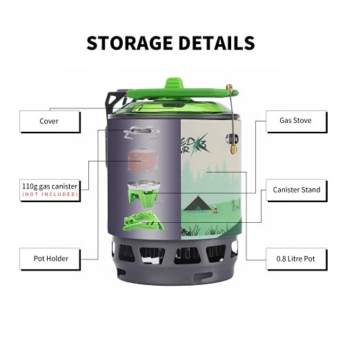 Fire-Maple FMS-X3 0.8 Litre Portable Gas Backpacking Stove, Green-1