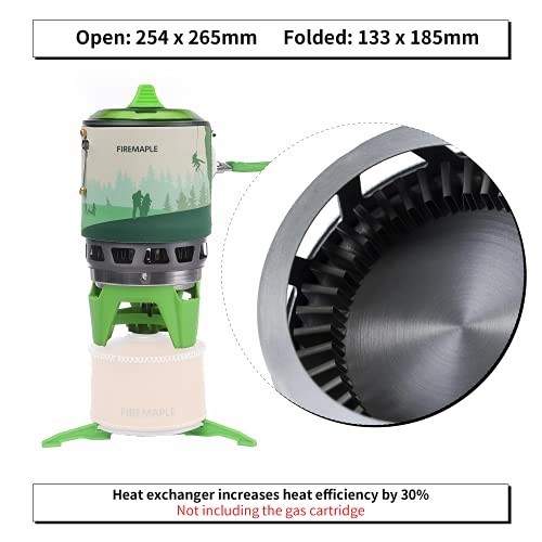 Fire-Maple FMS-X3 0.8 Litre Portable Gas Backpacking Stove, Green-2