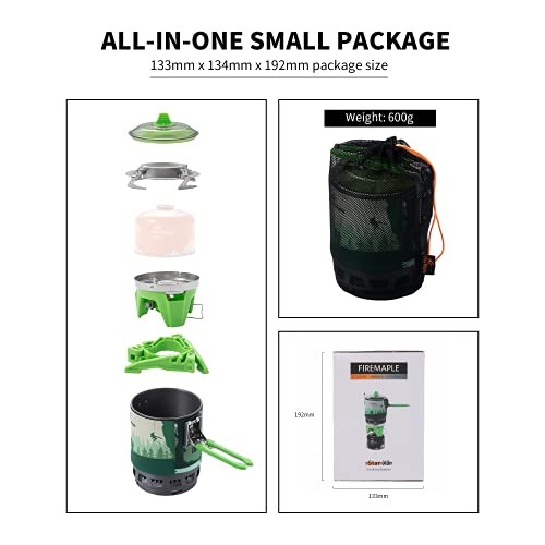 Fire-Maple FMS-X3 0.8 Litre Portable Gas Backpacking Stove, Green-4