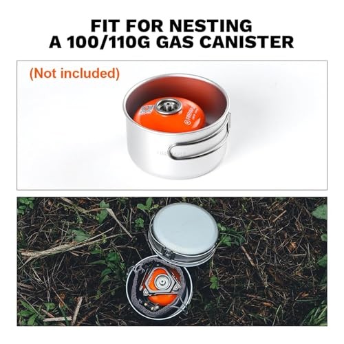 Fire-Maple Frost Mini Camping Cookware Set, 500ml Pot and 300ml Frypan, 186g-1