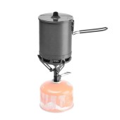 Fire-Maple Petrel 246g Ultralight Camping Cooking Set, Aluminium Pot, Titanium Stove and Gas Canister Stand, Fmc-g3