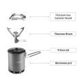 Fire-Maple Petrel 246g Ultralight Camping Cooking Set, Aluminium Pot, Titanium Stove and Gas Canister Stand, Fmc-g3
