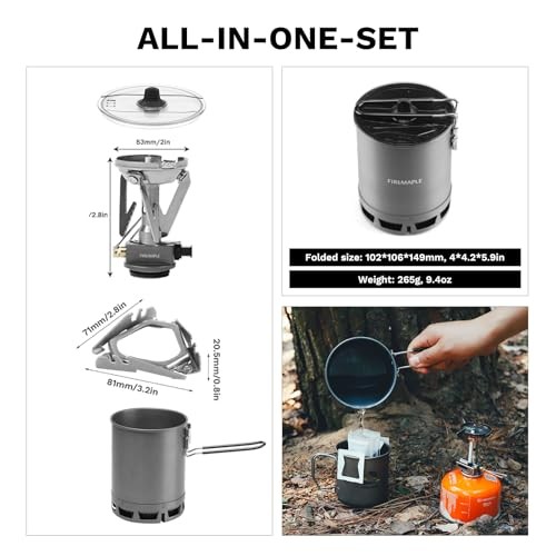 Fire-Maple Petrel 265g Ultralight Camping Cooking Set, G3 Pot + Stove Set 2-2