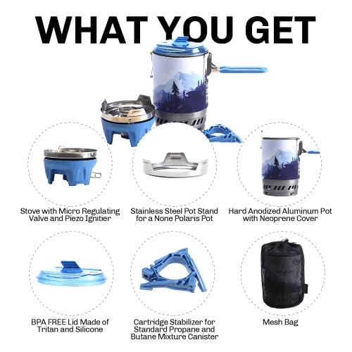 Fire-Maple Polaris Pressure Regulator Camping Cooking System, Blue-3