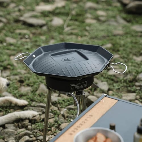 Fire-Maple SizzlePro Octagon Camping Frying Pan 0.5L, Lightweight Aluminium Alloy Grill Pan with Dual-Layer Non-Stick Coating and Folding Handles-1