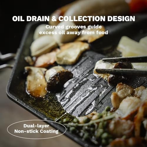 Fire-Maple SizzlePro Octagon Camping Frying Pan 0.5L, Lightweight Aluminium Alloy Grill Pan with Dual-Layer Non-Stick Coating and Folding Handles-4