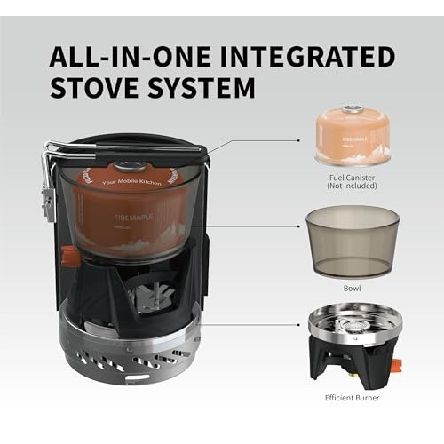 Fire-Maple X1 Pro backpacking and camping stove gas system, black + red-1