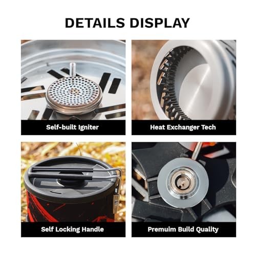 Fire-Maple X1 Pro backpacking and camping stove gas system, black + red-5