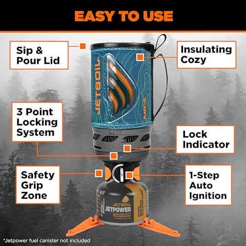 Jetboil Flash 1.0 L Rapid Boil System, Ocean Topo-4