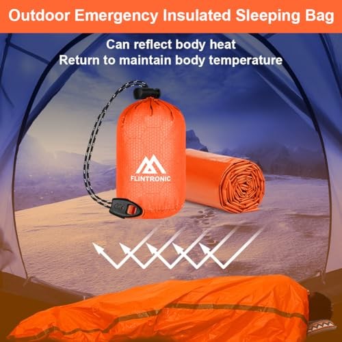 flintronic 2-Pack Emergency Bivvy Sleeping Bags, Orange-2