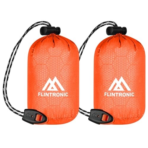 flintronic 2-Pack Emergency Bivvy Sleeping Bags, Orange
