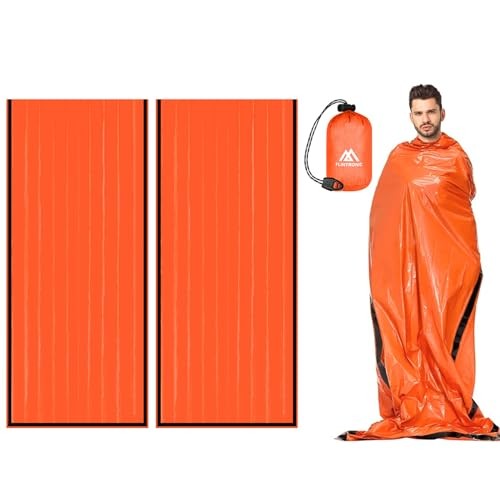 flintronic 2-Pack Emergency Bivvy Sleeping Bags, Orange-8