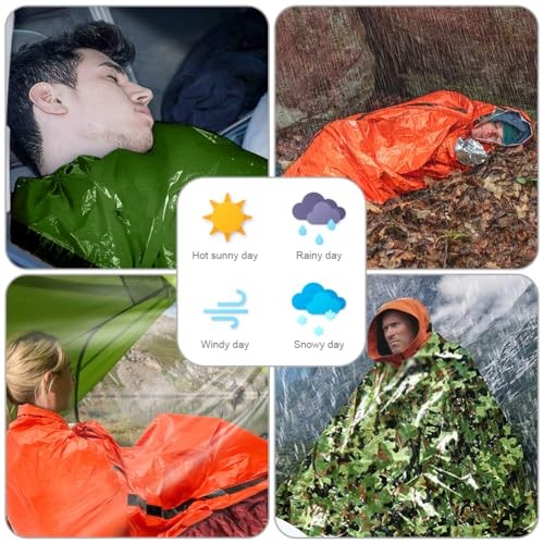 flintronic 2-Pack Camouflage Emergency Bivvy Bags-5