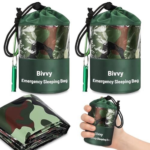 flintronic 2-Pack Camouflage Emergency Bivvy Bags