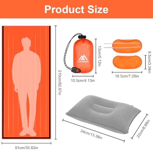 flintronic Survival Sleeping Bag Emergency Bivvy Bag, 5pcs Orange-1