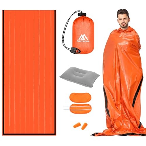 flintronic Survival Sleeping Bag Emergency Bivvy Bag, 5pcs Orange