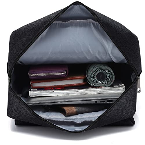 HASAGEI Vintage Unisex Casual School Bag Travel Laptop Backpack, Black, One Size-1