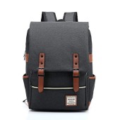 HASAGEI Vintage Unisex Casual School Bag Travel Laptop Backpack, Black, One Size