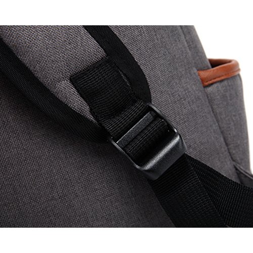 HASAGEI Vintage Unisex Casual School Bag Backpack, Grey, One Size-3