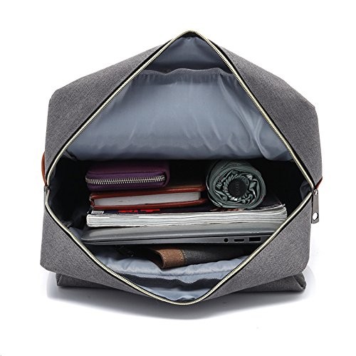HASAGEI Vintage Unisex Casual School Bag Backpack, Grey, One Size-4