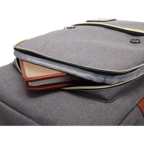 HASAGEI Vintage Unisex Casual School Bag Backpack, Grey, One Size-5