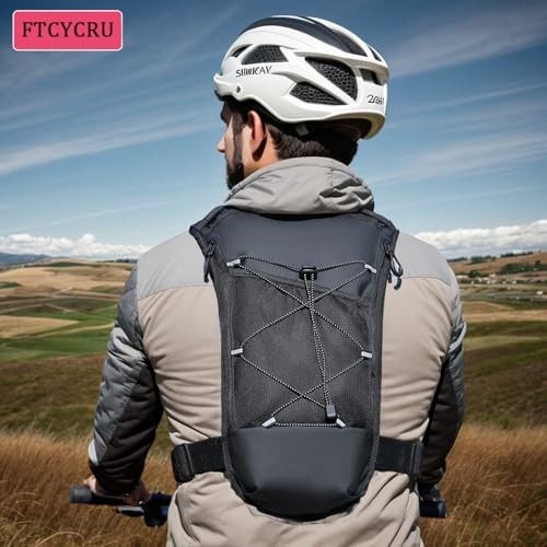 FTCYCRU 5L Running Hydration Vest Backpack, Black, One Size-5
