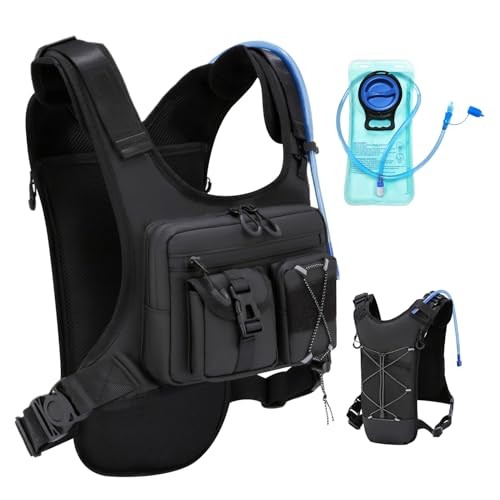 FTCYCRU 5L Running Hydration Vest Backpack, Black, One Size