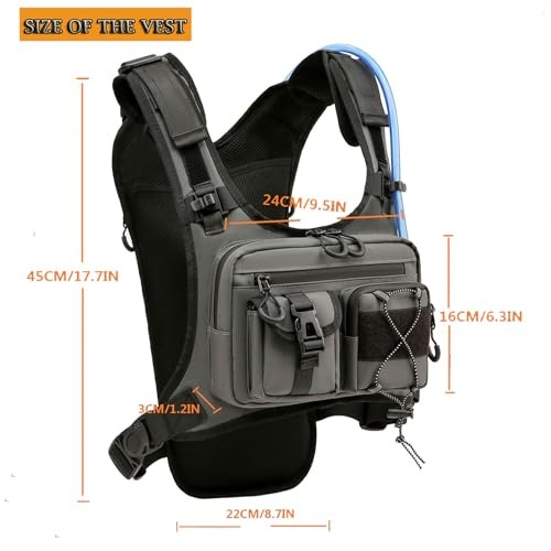 FTCYCRU Grey Running Hydration Vest Backpack 5L with 2.0L Bladder, One Size-1