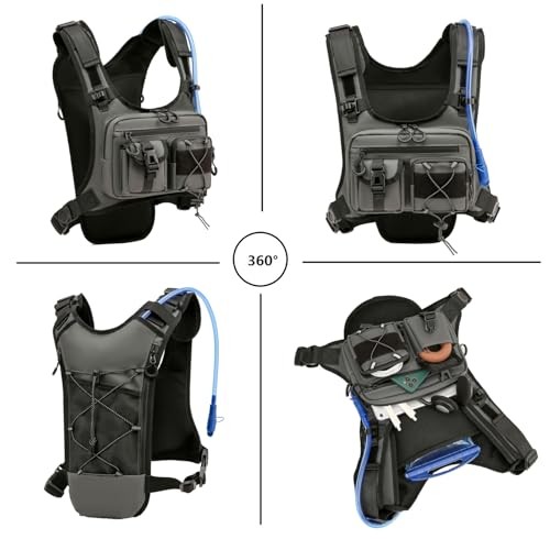 FTCYCRU Grey Running Hydration Vest Backpack 5L with 2.0L Bladder, One Size-2