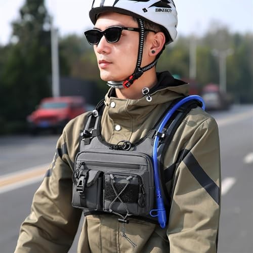 FTCYCRU Grey Running Hydration Vest Backpack 5L with 2.0L Bladder, One Size-4