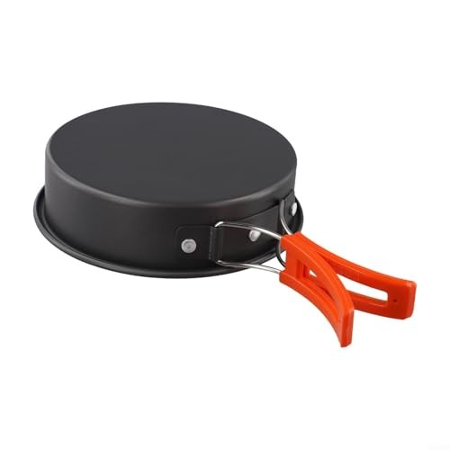 Gdfnmogo Lightweight Camping Frying Pan, Foldable Handle, Large-6