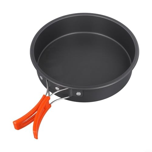 Gdfnmogo Lightweight Camping Frying Pan with Foldable Handle, Small-6