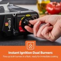 GEEPAS Portable Camping Gas Stove, Double Burner with Automatic Ignition