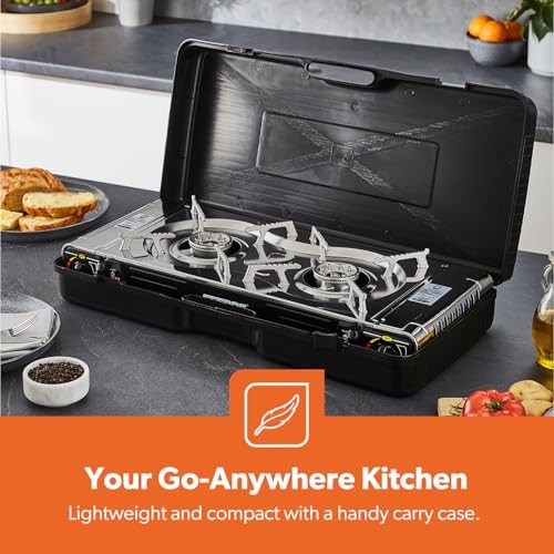 GEEPAS Portable Camping Gas Stove, Double Burner with Automatic Ignition-4