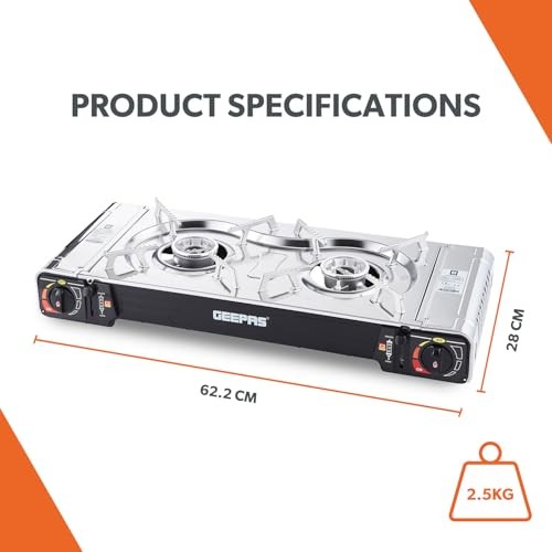 GEEPAS Portable Camping Gas Stove, Double Burner with Automatic Ignition-7
