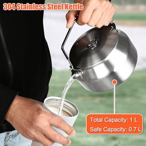 GFTIME 5-Piece Stainless Steel Camping Cooking Set with Storage Bag-3