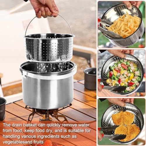 GFTIME 5-Piece Stainless Steel Camping Cooking Set with Storage Bag-4