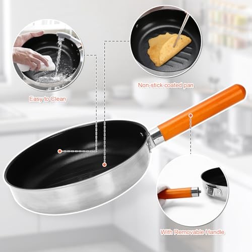 GFTIME 5-Piece Stainless Steel Camping Cooking Set with Storage Bag-5