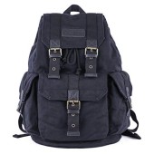 GOOTIUM 21101GRY-S High Density Thick Canvas Backpack Rucksack, Black, Small